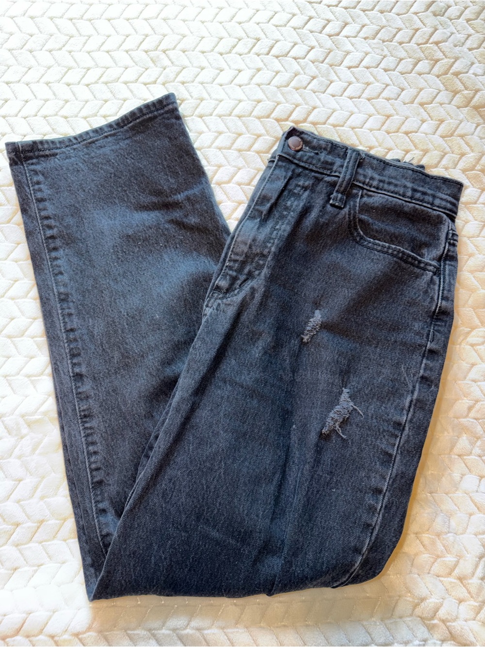 Universal Thread Denim Jean Vintage Straight Distressed Black Size 8/29